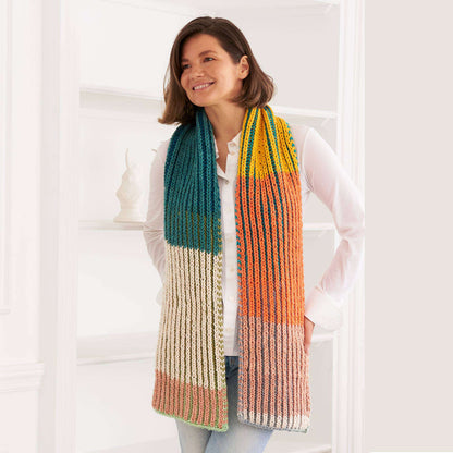 Caron Knit Brioche Scarf Knit Scarf made in Caron Colorama O'Go yarn