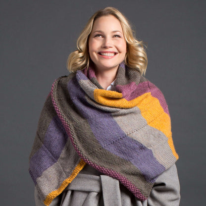 Caron Zig-Zag Knit Shawl Single Size