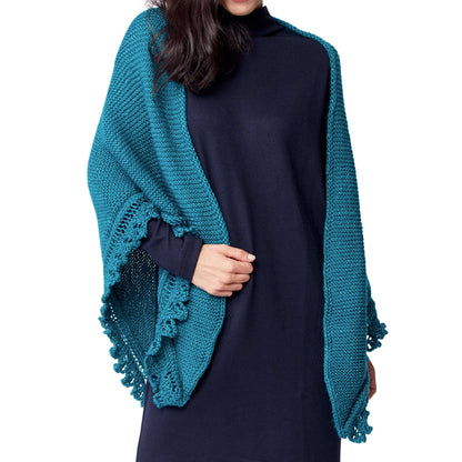 Caron Lacy Edged Knit Shawl Single Size