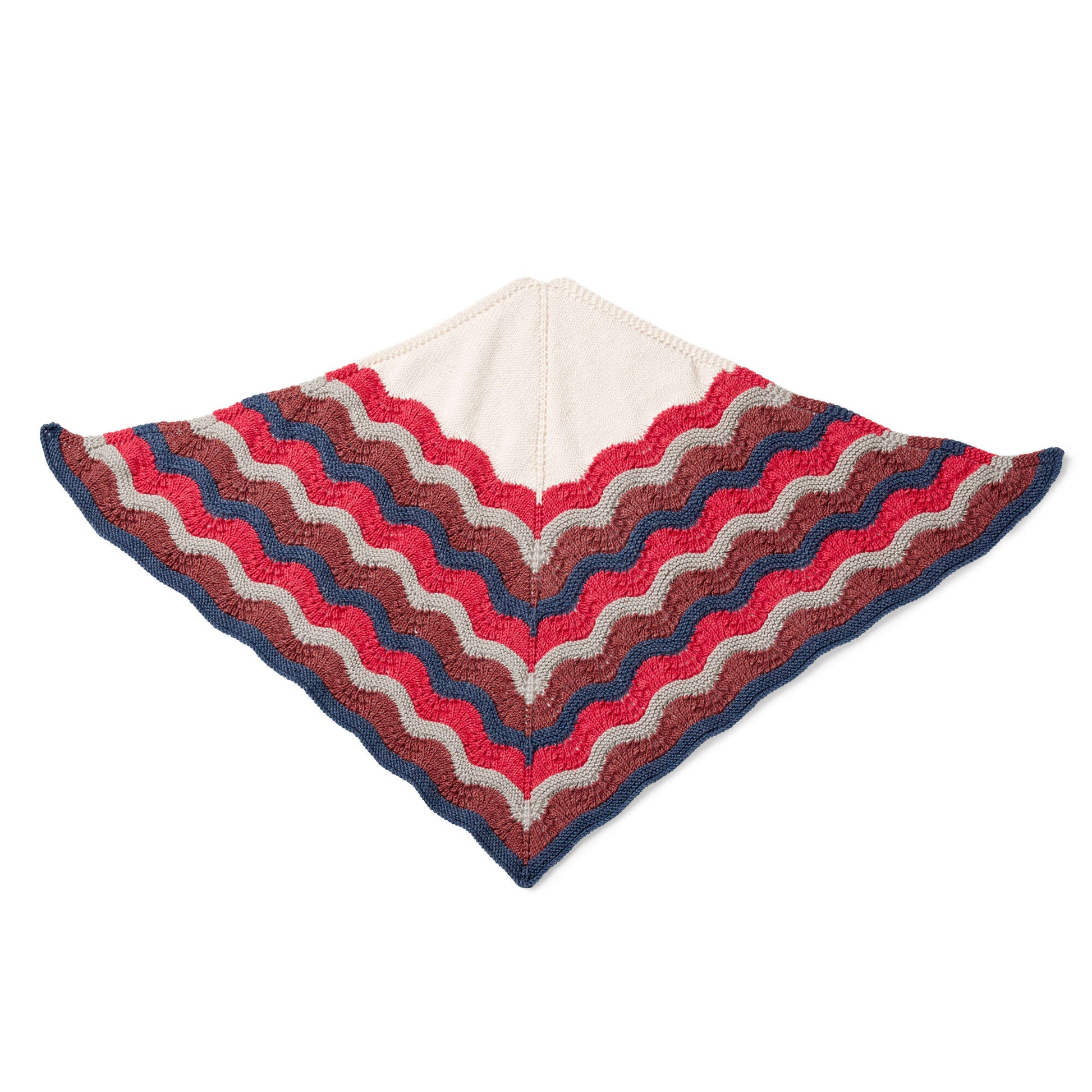 Free Caron X Pantone Old Shale Striped Knit Shawl Pattern