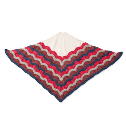 Caron X Pantone Old Shale Striped Knit Shawl Single Size