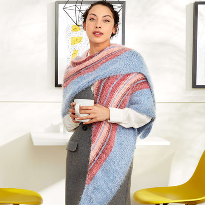 Caron Misty Chevron Knit Shawl Single Size