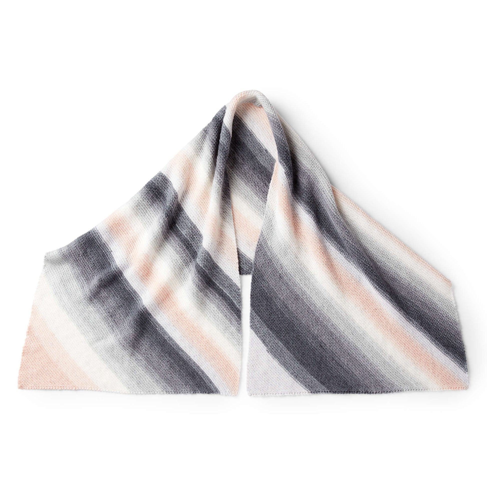 Free Caron Knit Diagonal Garter Stripes Shawl Pattern
