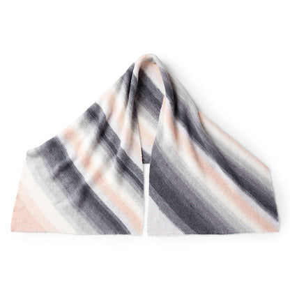 Caron Knit Diagonal Garter Stripes Shawl Single Size
