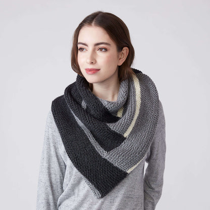 Caron Log Cabin Knit Shawl Single Size