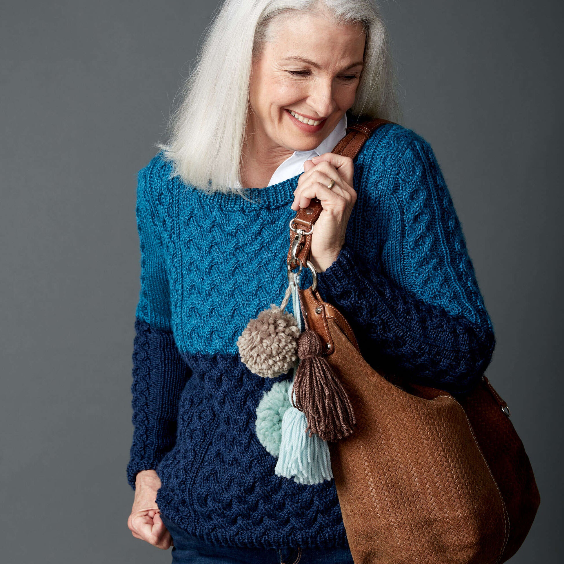 Free Caron Dipped Cable Knit Pullover Pattern