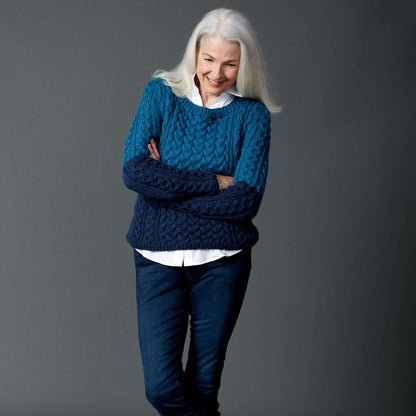 Caron Dipped Cable Knit Pullover XL