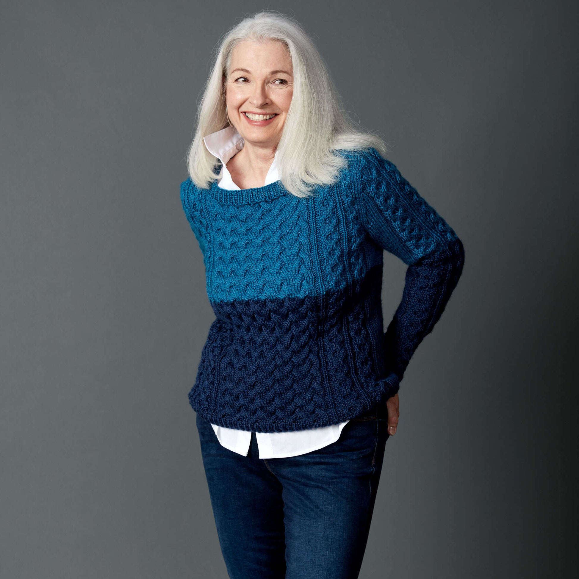 Free Caron Dipped Cable Knit Pullover Pattern