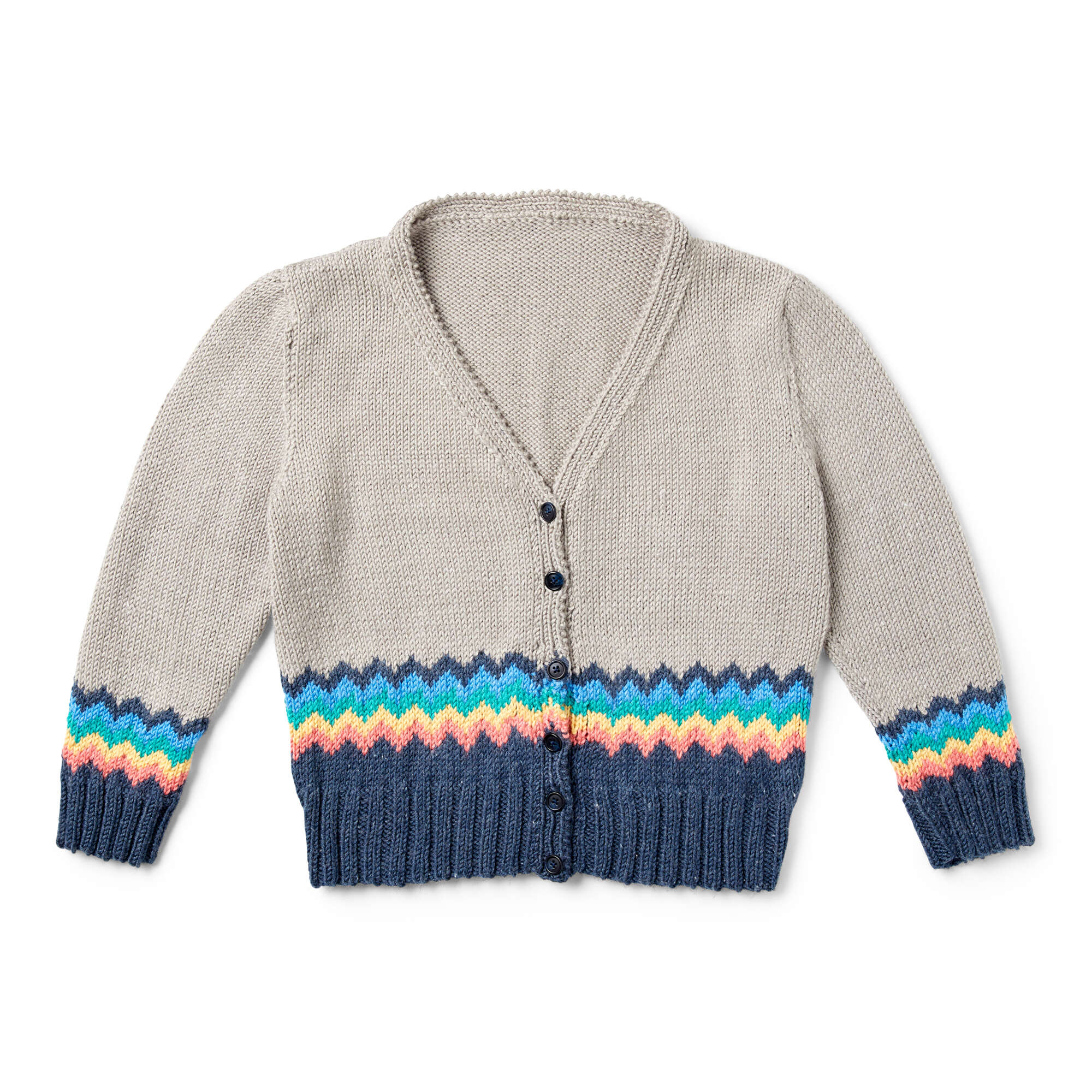 Free Caron X Pantone Chevron Trim Cardigan Knitting Pattern