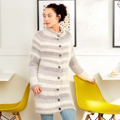 Caron Stitch Mix Knit Cardigan L