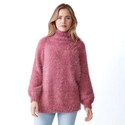 Caron top down Funnel Neck Knit Pullover XL