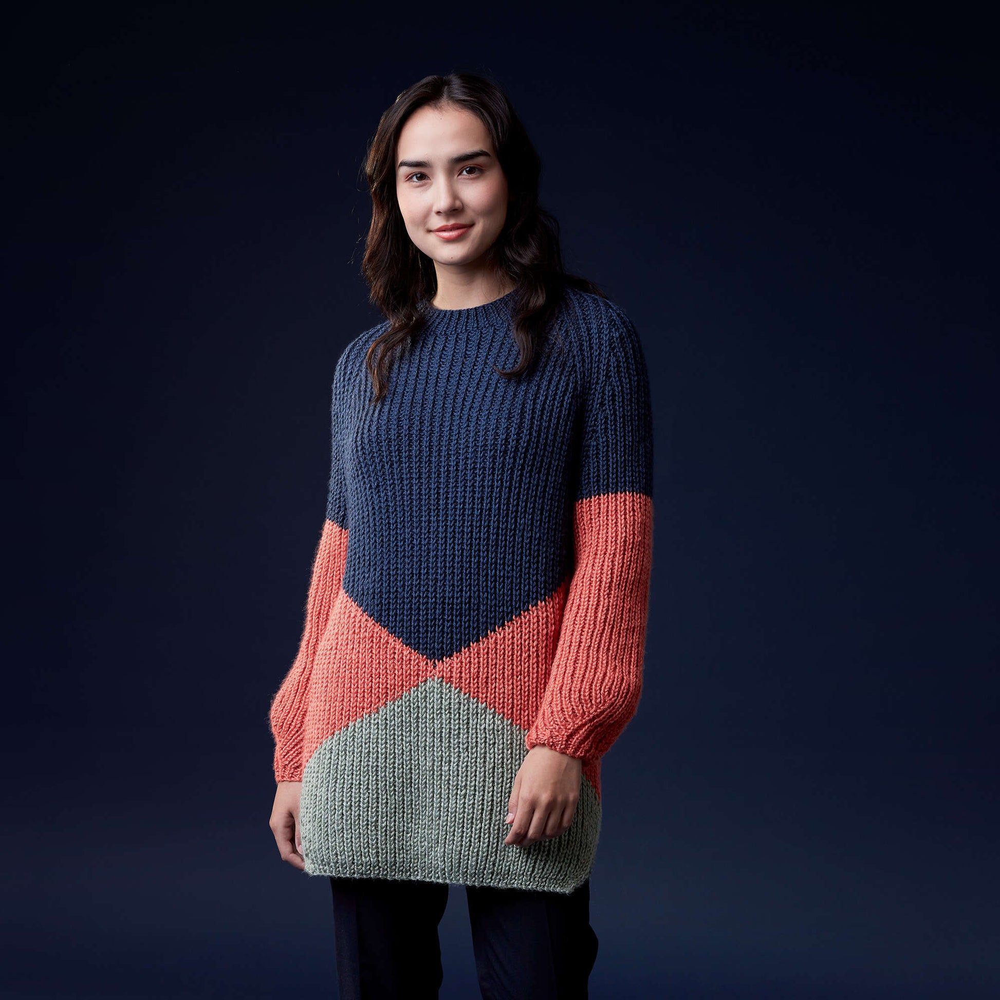 Free Caron Bold Angles Knit Pullover Pattern