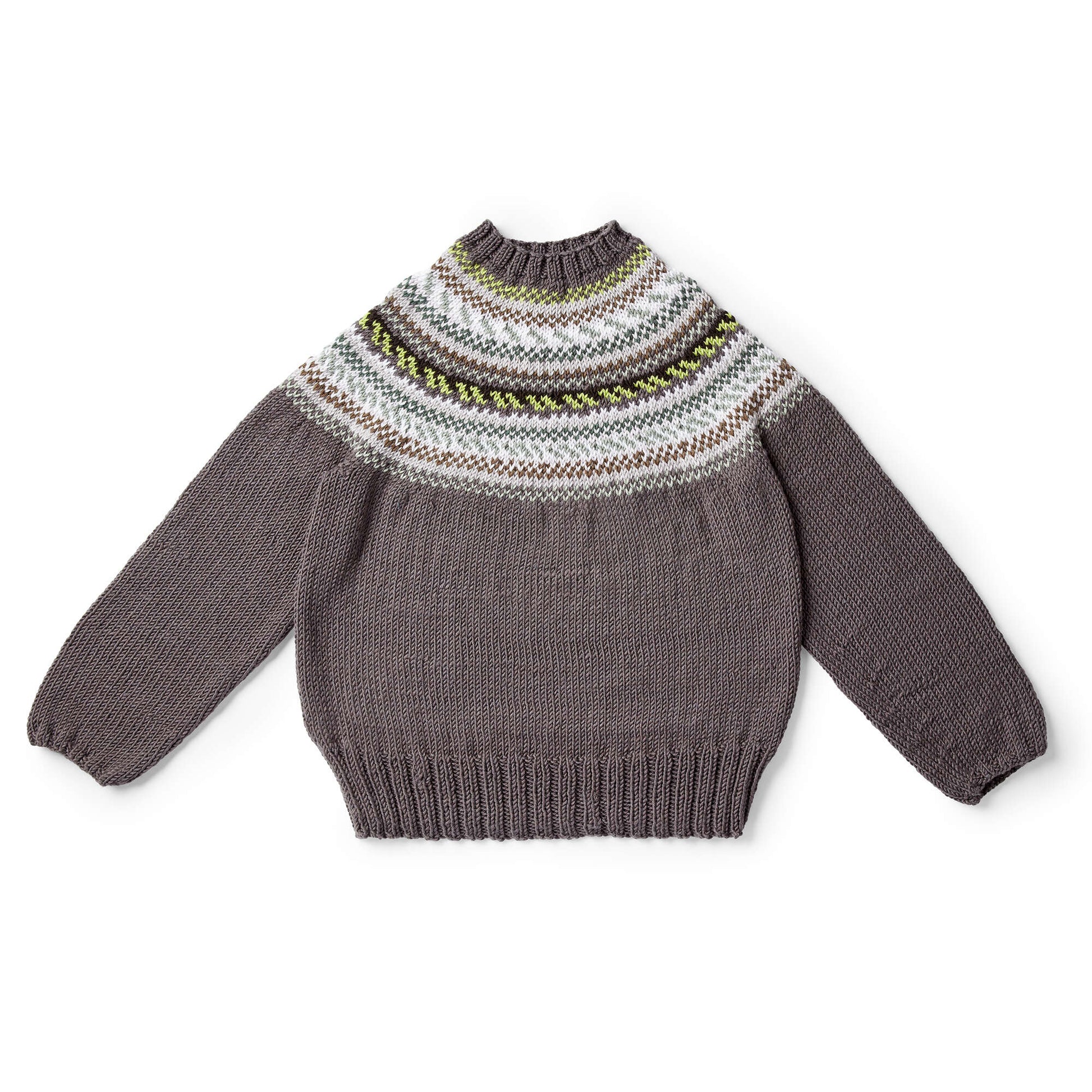 Free Caron St Lawrence Knit Yoke Sweater Pattern