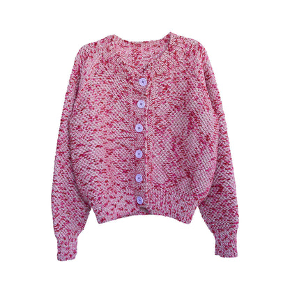 Caron Slip Stitch Knit Cardigan Watermelon