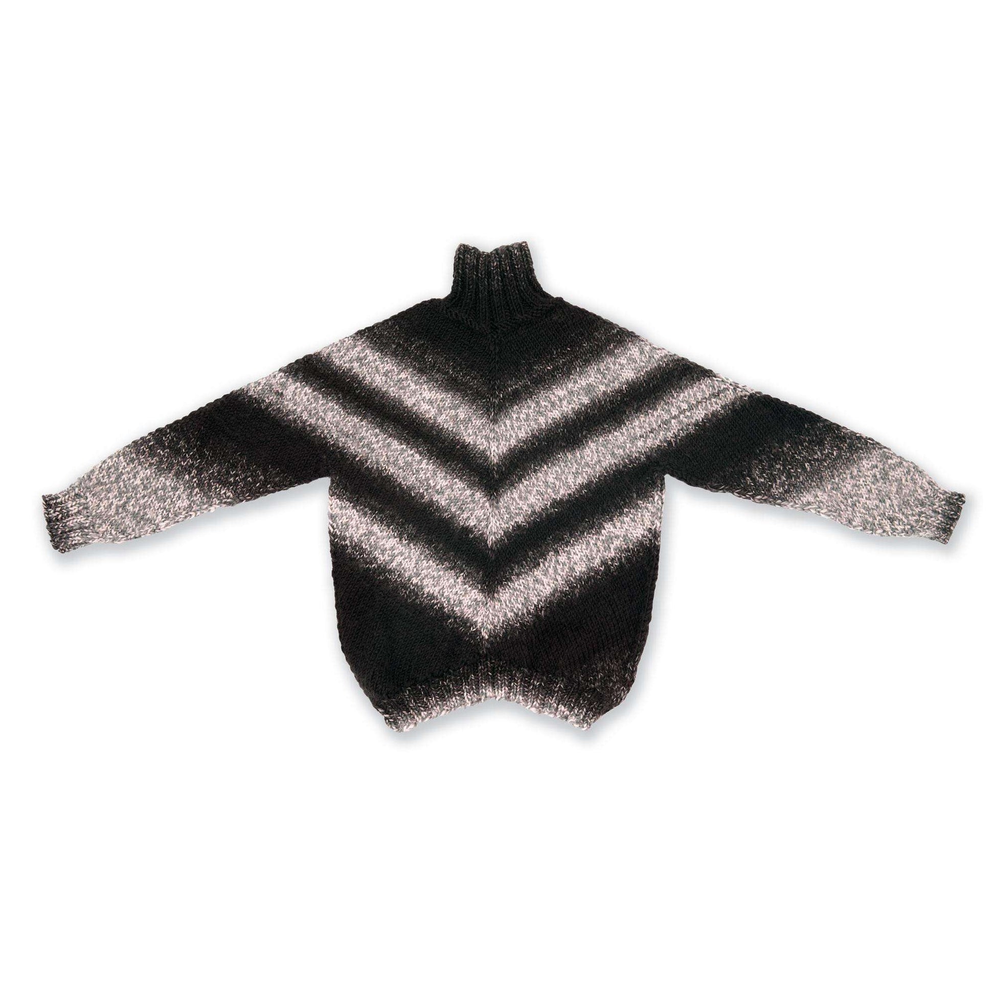 Free Caron 4-V Knit Pullover Pattern