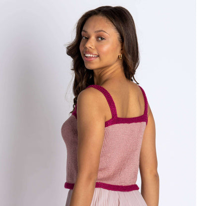 Caron Knit Contrast Trim Top 4/5 XL