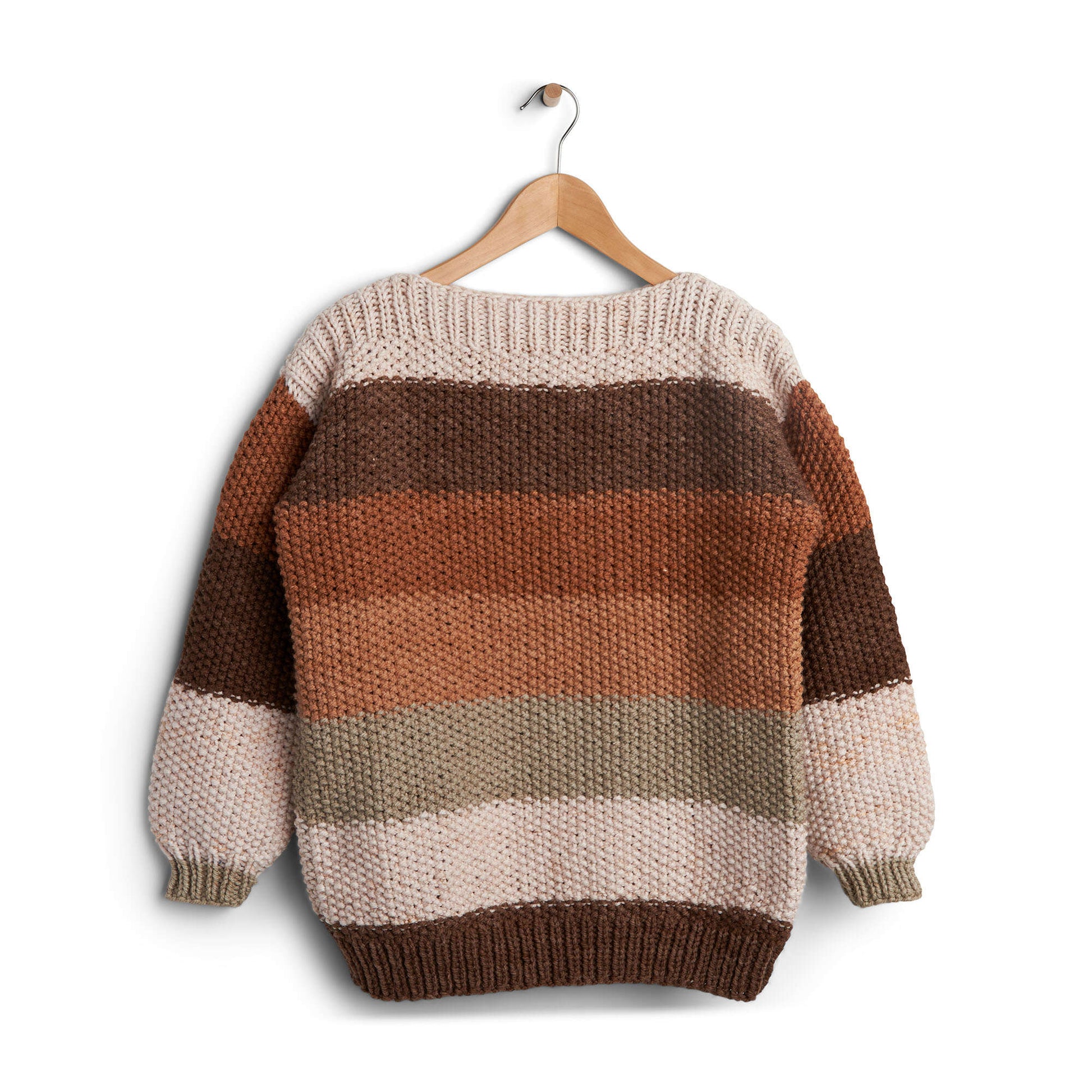 Free Caron Let's Go Beginner Stripes Knit Sweater Pattern