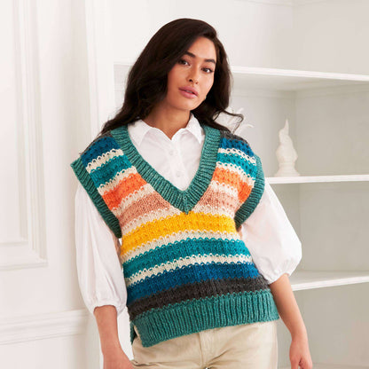 Caron Knit City Walks Sweater Vest 2/3 XL