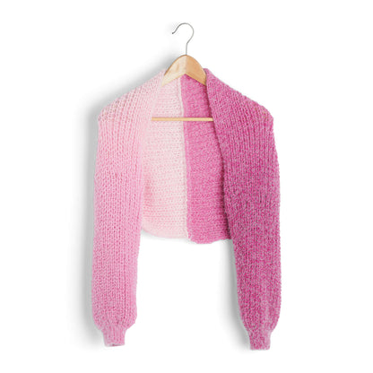 Caron Brioche Rib Knit Shrug Knit Shrug made in Caron Colorama Halo Perfect Phasing Yarn