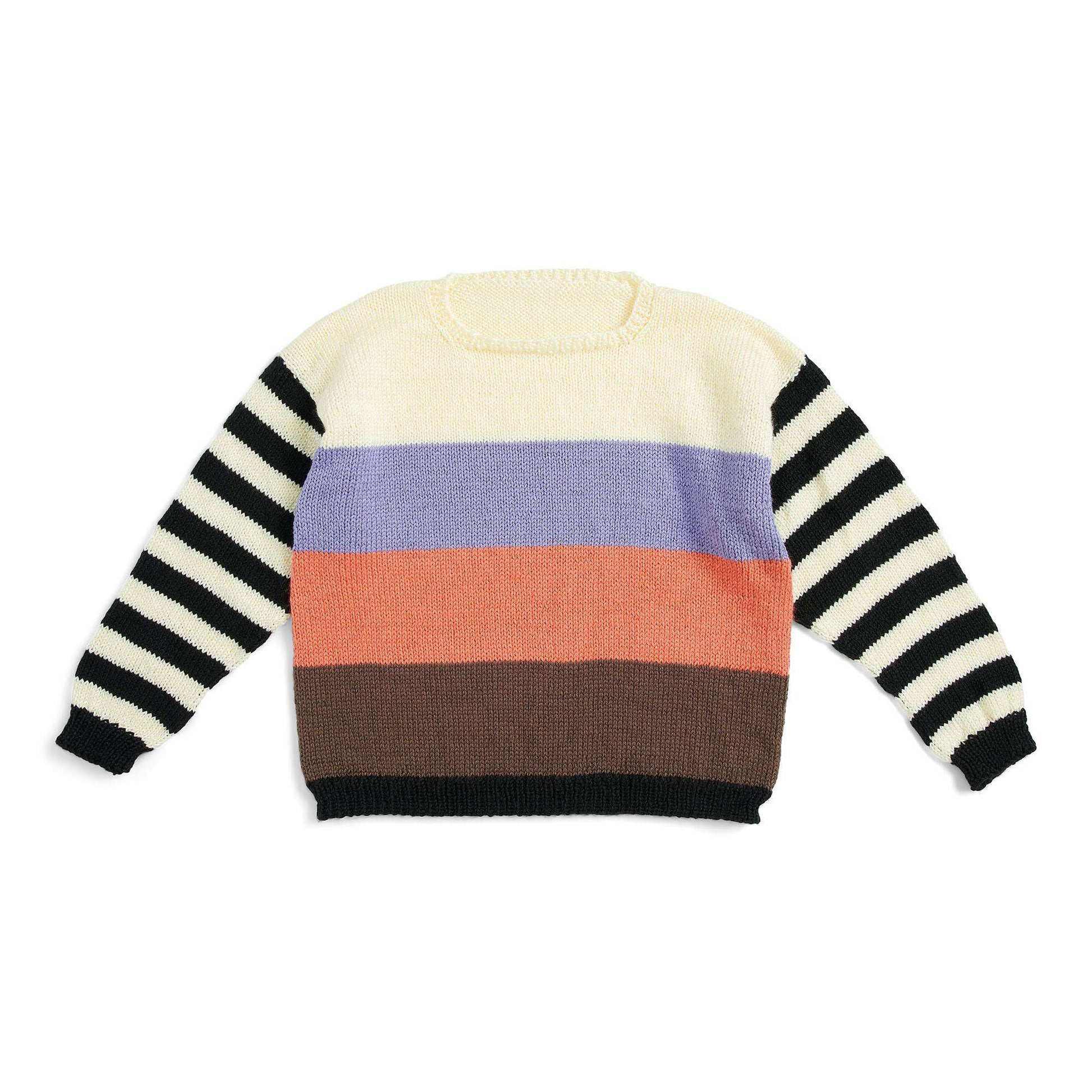 Free Caron Change Your Stripes Knit Sweater Pattern