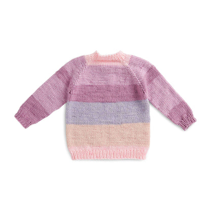 Caron Baby Cakes Top Down Knit Pullover With Embroidered Name 24 mos