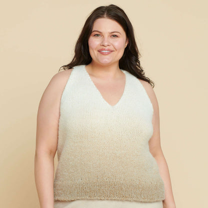 Caron Cozy Knit Slounge Tank Knit Tank made in Caron Colorama Halo Perfect Phasing Yarn