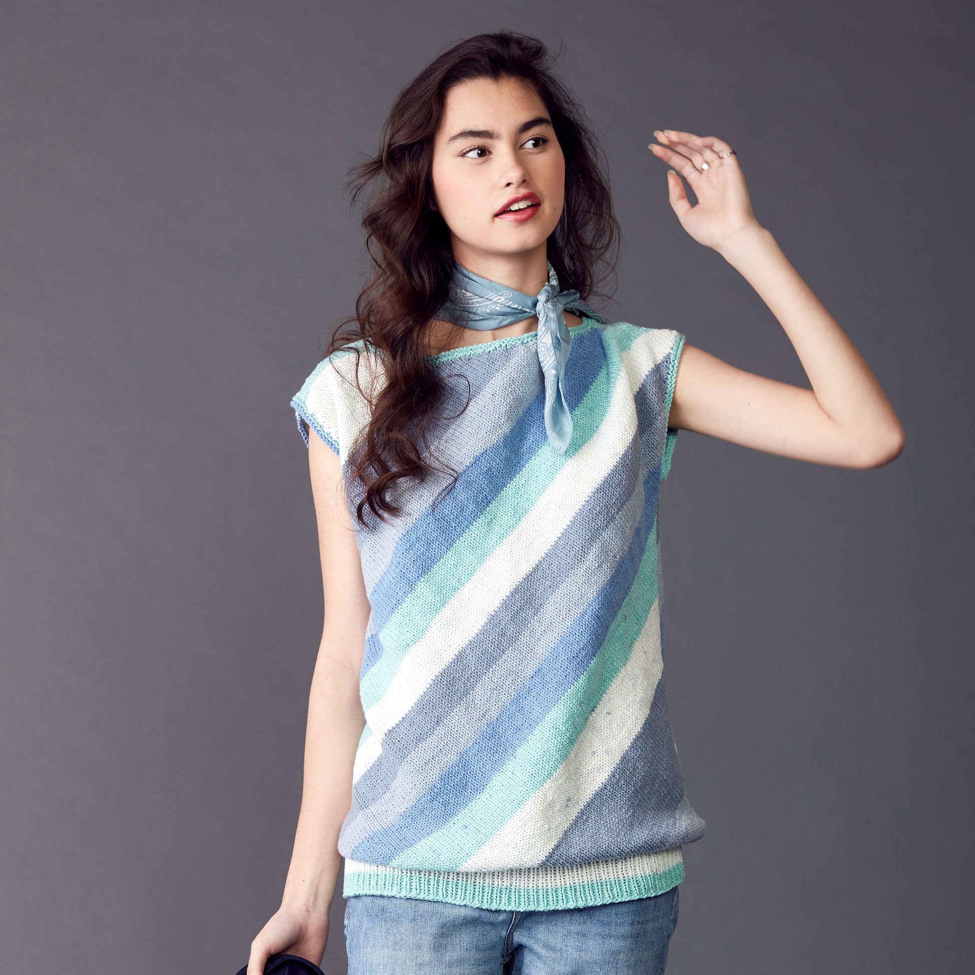 Free Caron Diagonal Knit Tunic Pattern