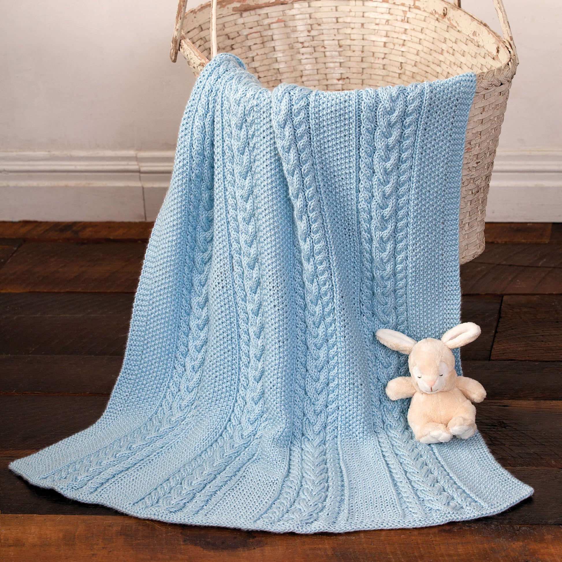 Free Caron Little Boy Blue Knit Baby Blanket Pattern