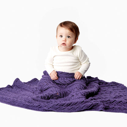 Caron Cables and Lace Knit Baby Blanket Single Size