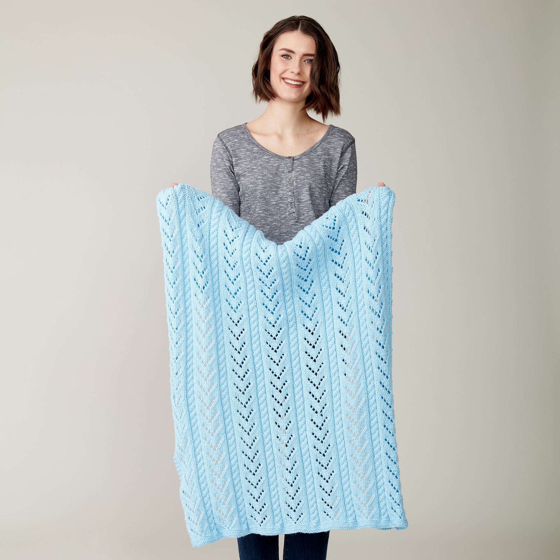 Free Caron Lace And Cables Knit Baby Blanket Pattern
