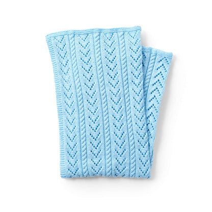 Caron Lace and Cables Knit Baby Blanket Single Size