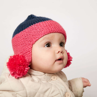 Caron Knit Baby Earflap Hat Single Size