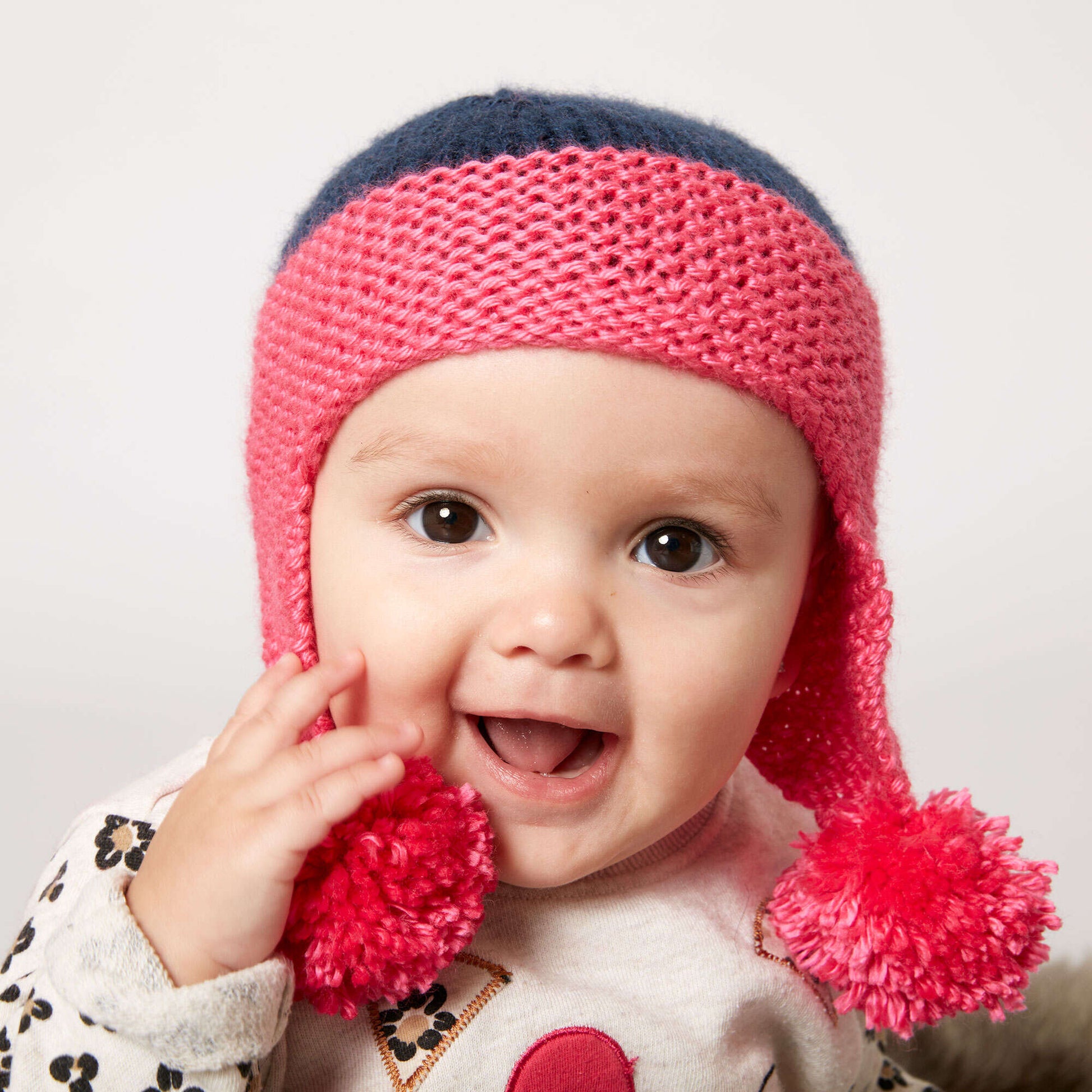 Free Caron Baby Earflap Hat Knit Pattern