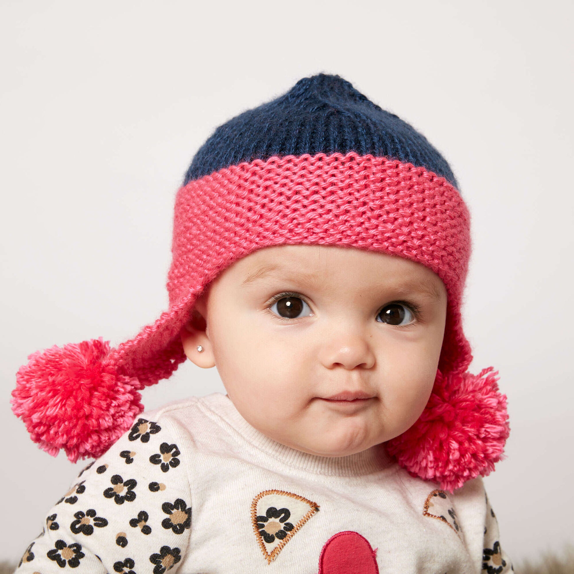 Free Caron Knit Baby Earflap Hat Pattern