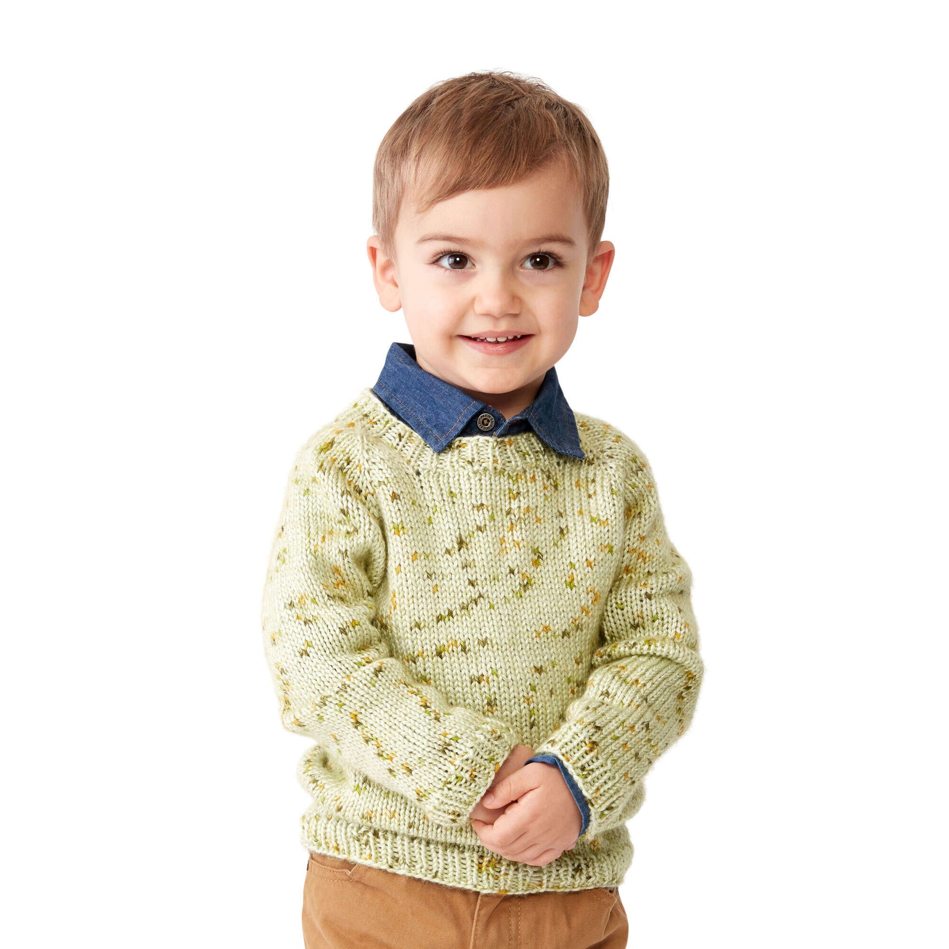 Free Caron Top Down Knit Baby Pullover Pattern