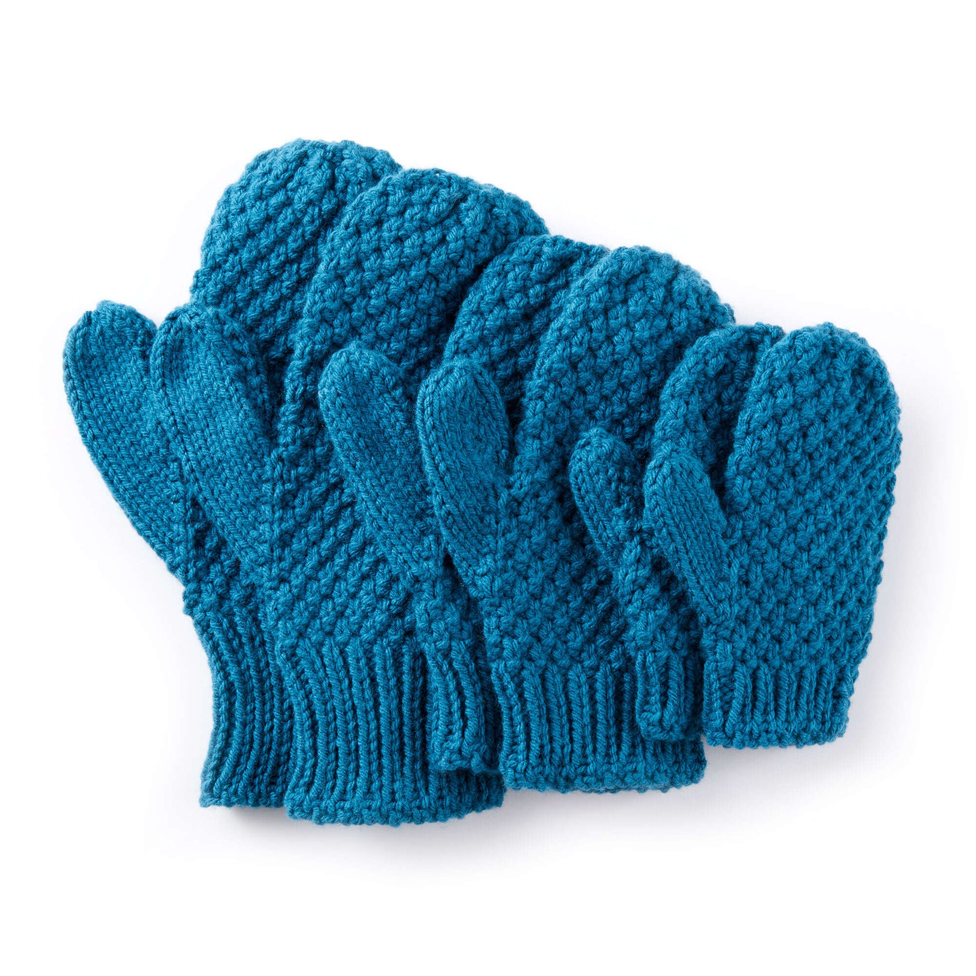 Free Caron Textured Family Knit Mittens Pattern