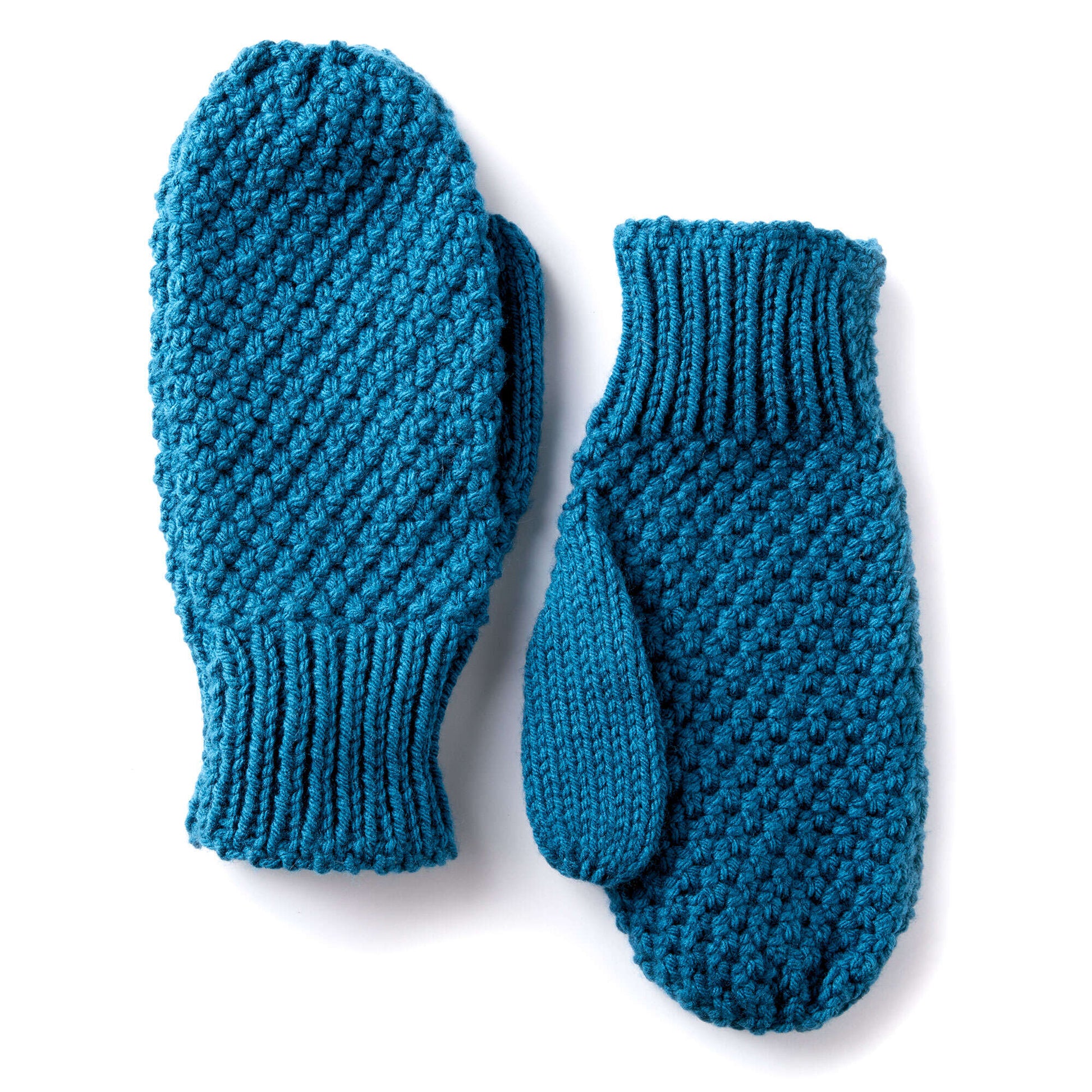 Free Caron Textured Family Knit Mittens Pattern