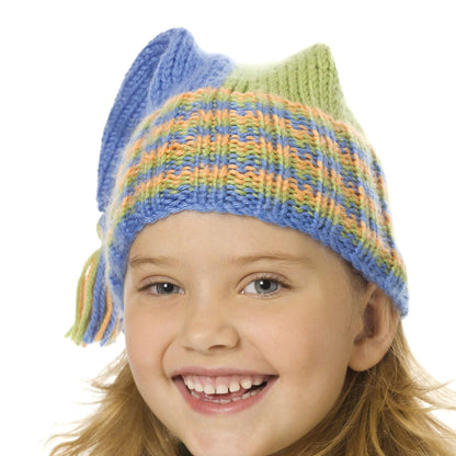 Caron Crochet Tripod Hat Pink/Green/Yellow