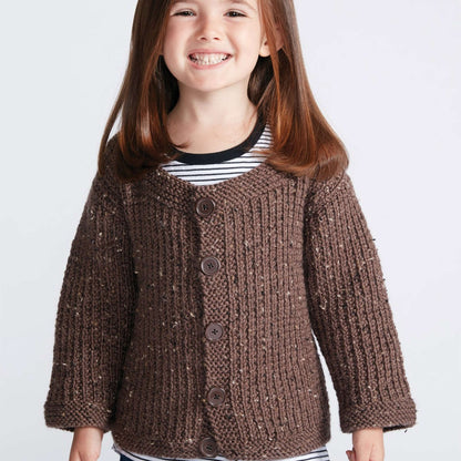Caron Textured Kids Knit Cardigan 4 yrs