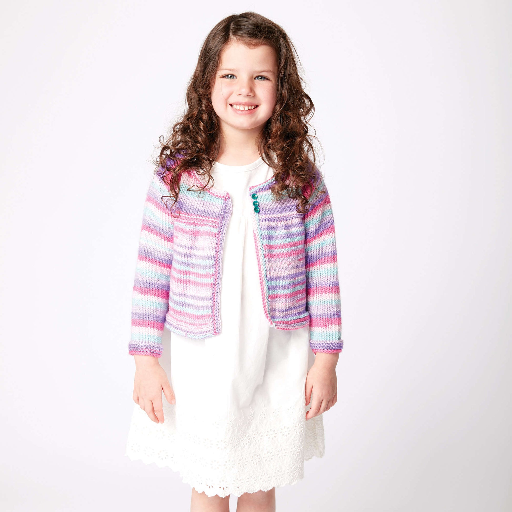 Free Easy Caron Fun & Flouncy Cardigan Knitting Pattern | Yarnspirations