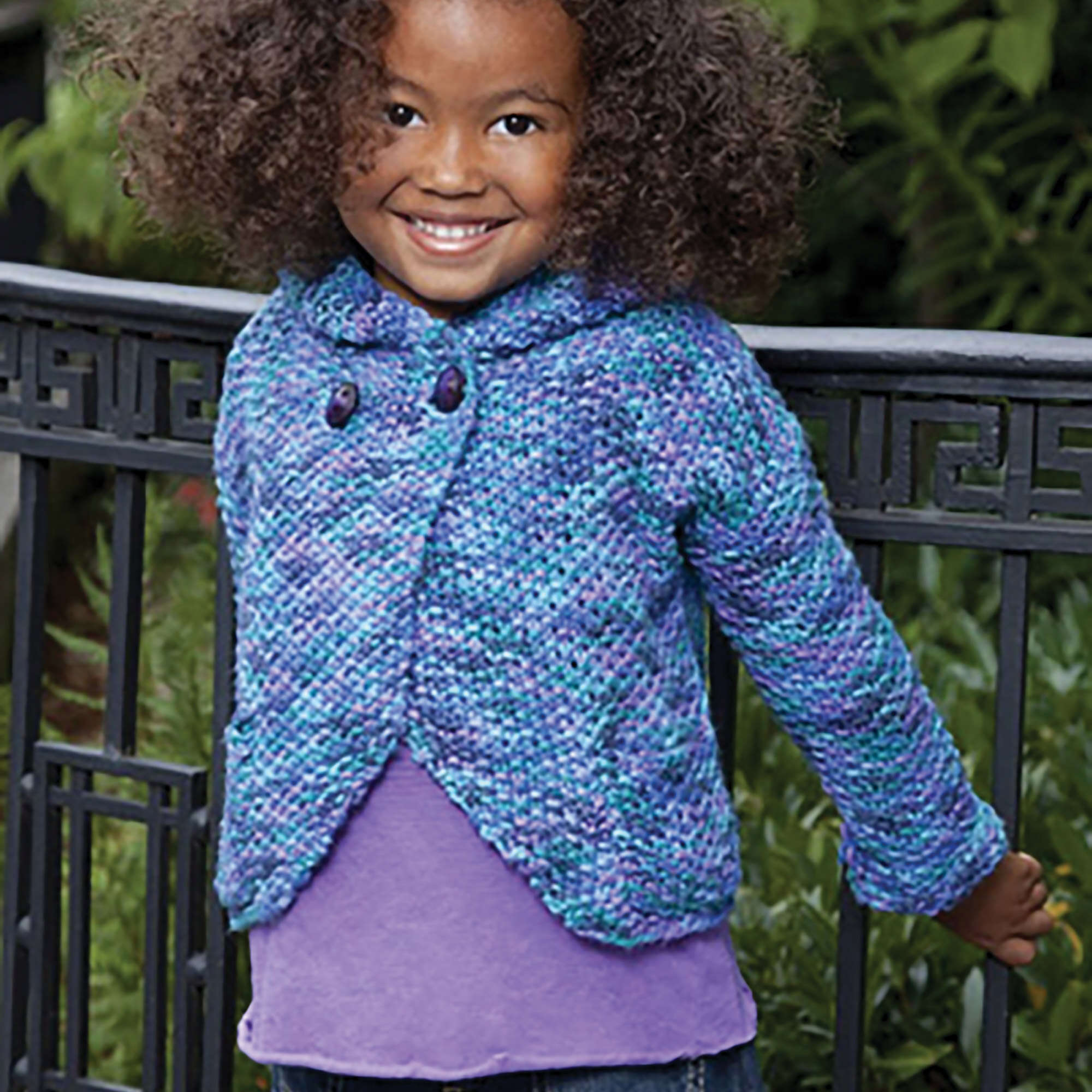 Free Caron Two-Button Hoodie Knitting Pattern | Yarnspirations