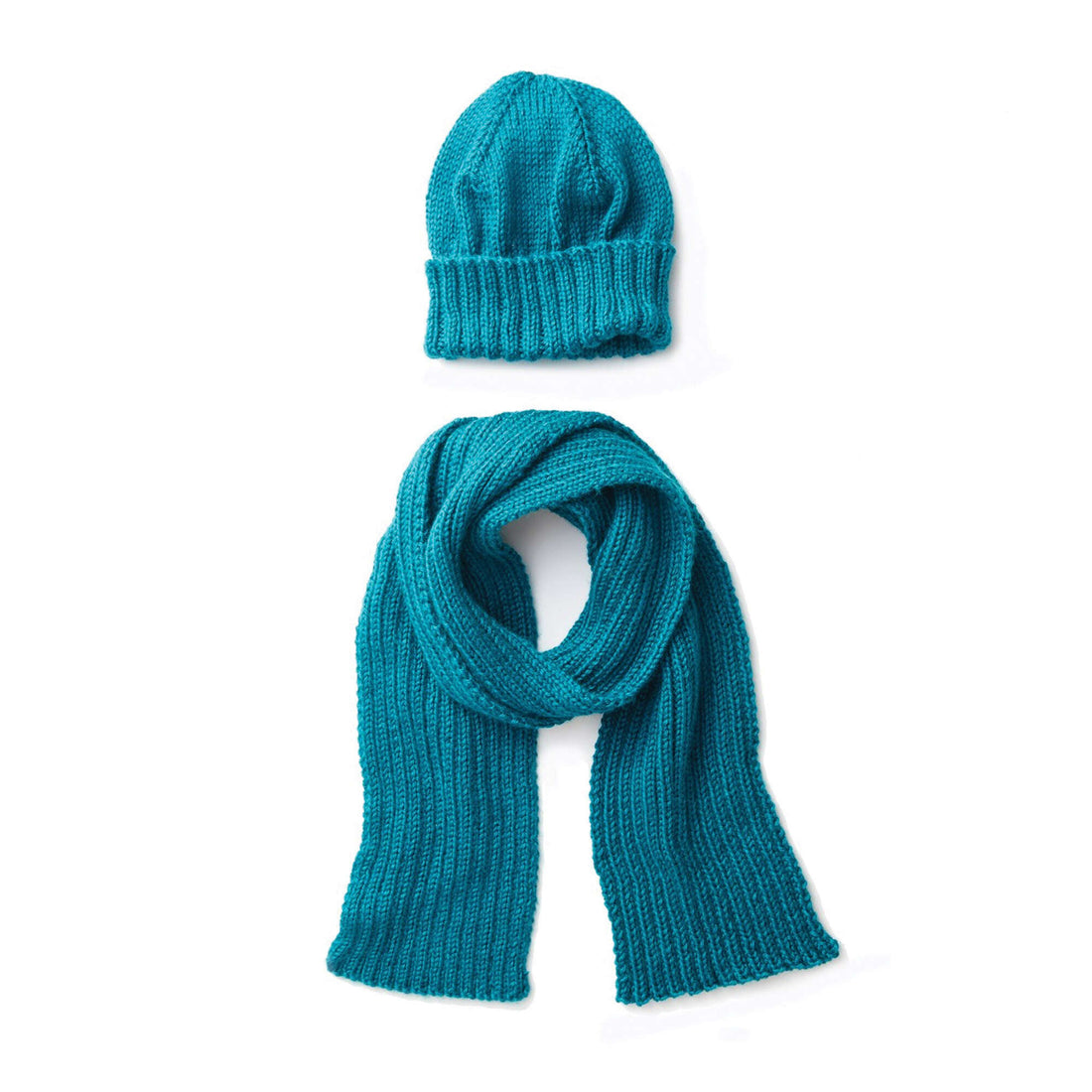Caron Men's Basic Hat and Scarf Knit Set Yarnspirations