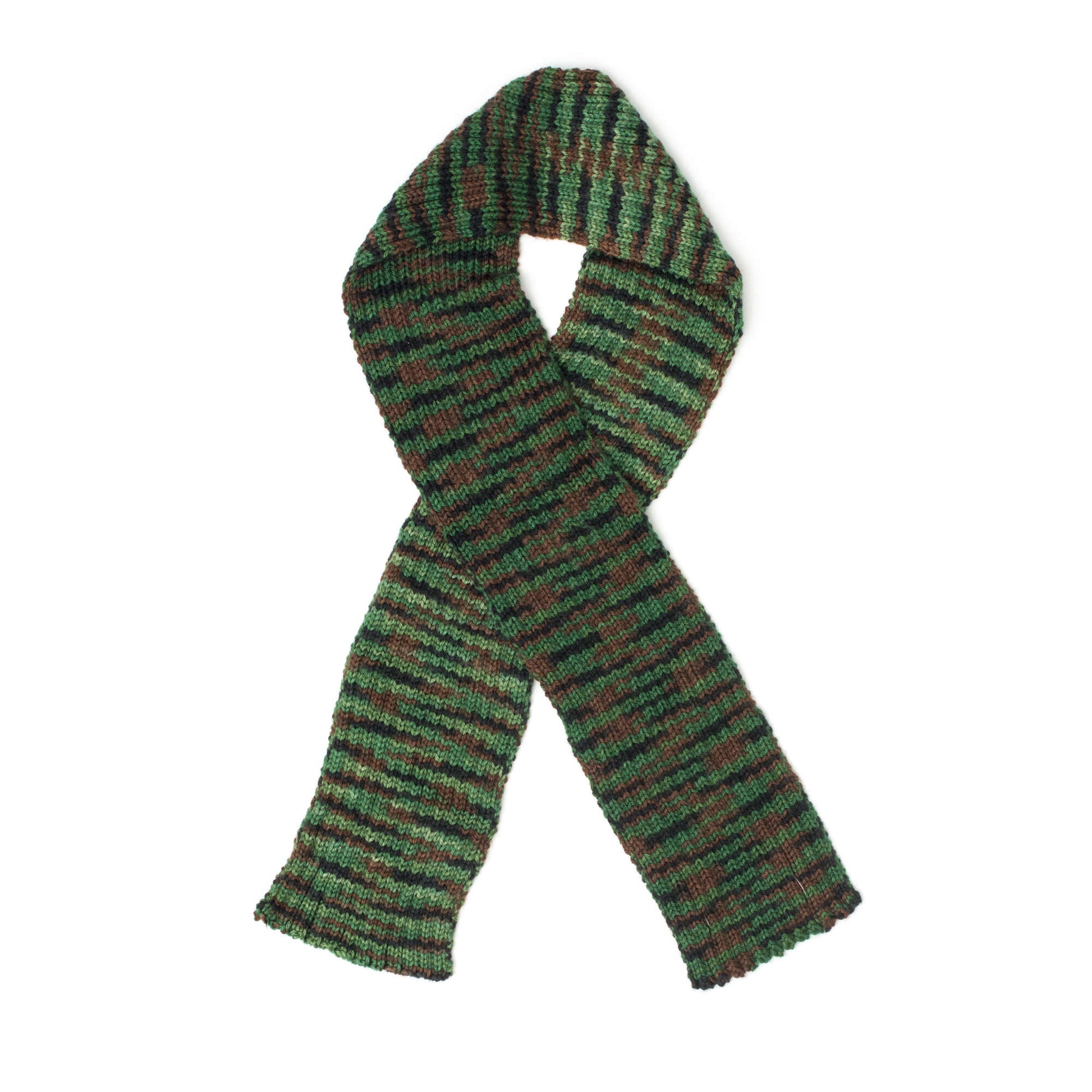 Free Caron Knit Camouflage Scarf Pattern