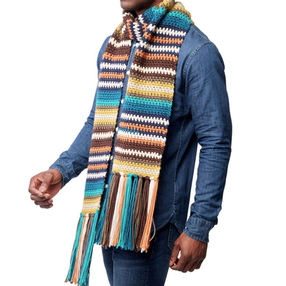 Caron X Pantone Earthy Stripes Knit Scarf Single Size
