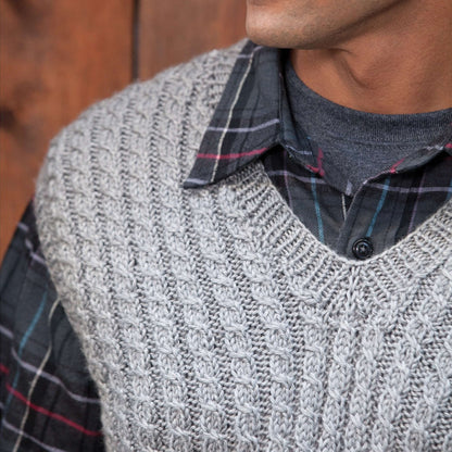 Caron Knit Dad's Cabled Vest XL