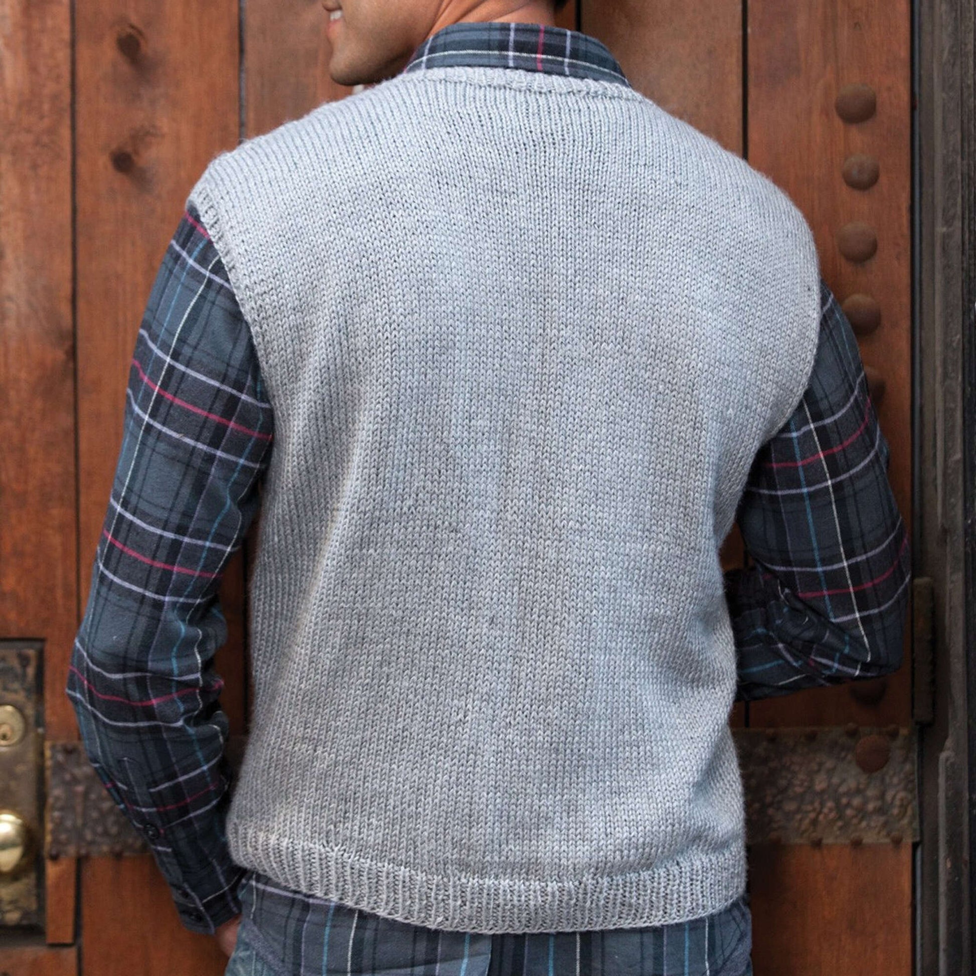Free Caron Dad's Cabled Vest Knit Pattern