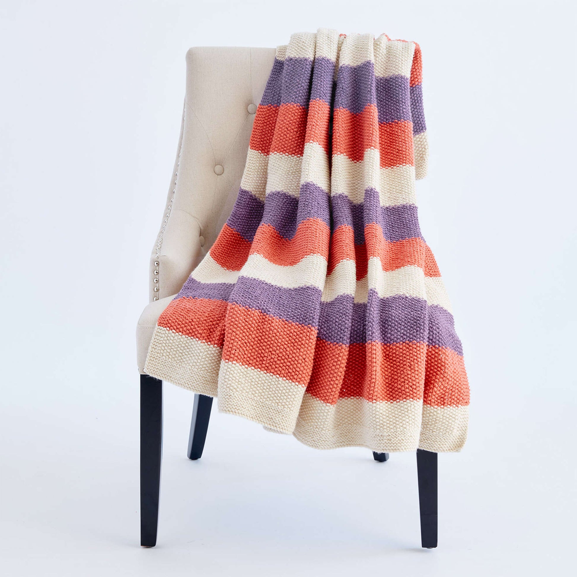 Free Caron Bold And Stripy Knit Afghan Pattern