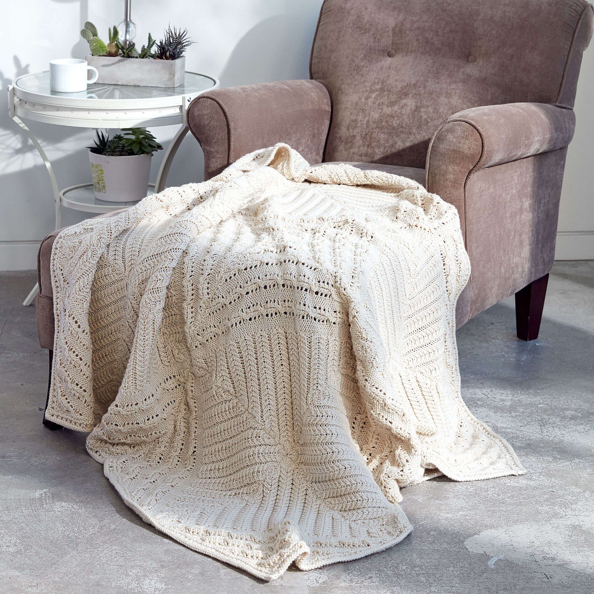 Caron Counterpane Knit Blanket