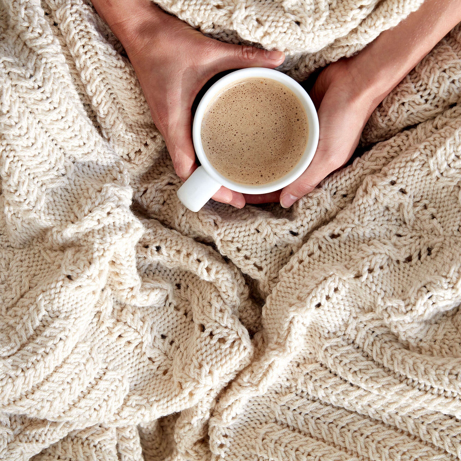 Caron Counterpane Knit Blanket