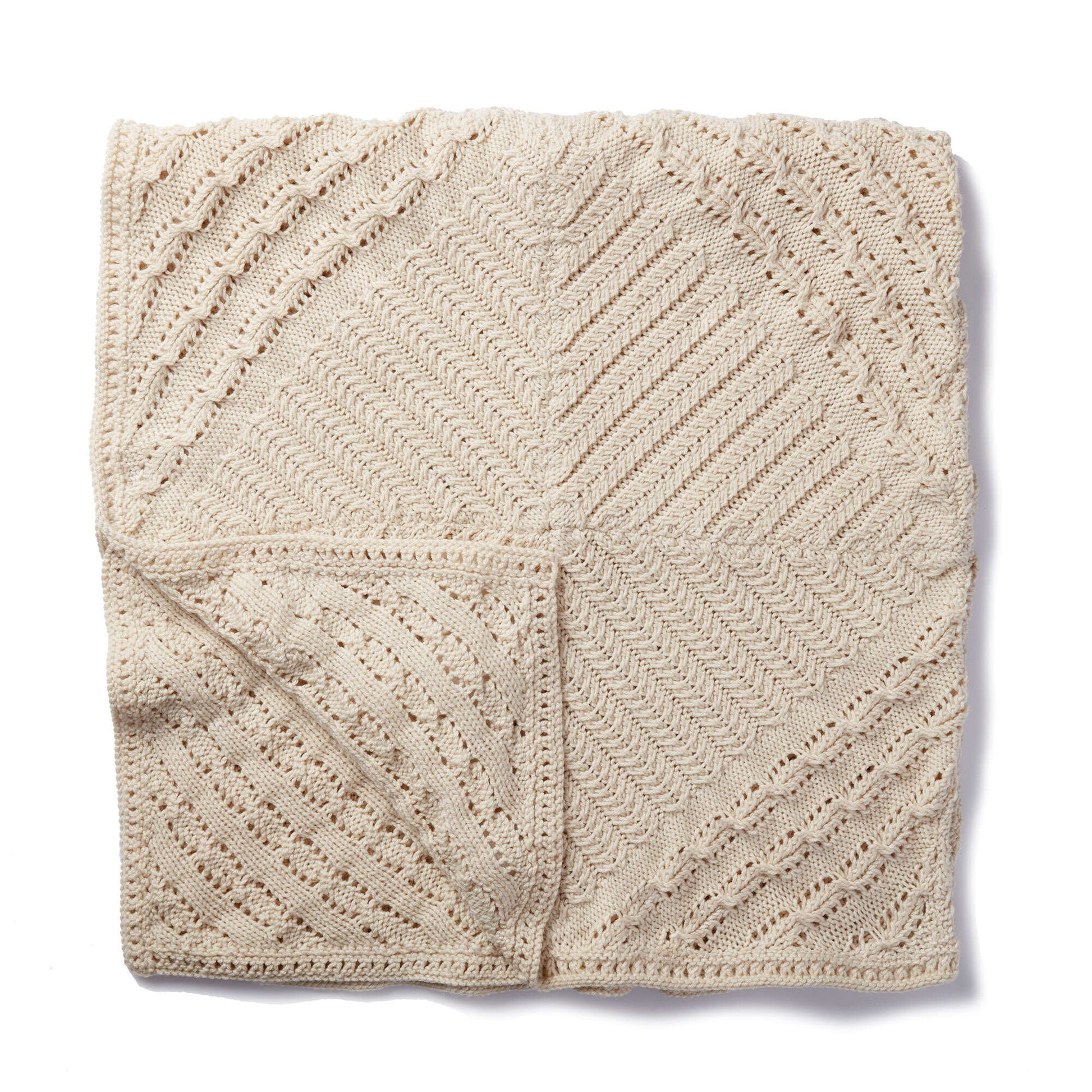 Free Caron Counterpane Knit Blanket Pattern